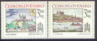 Czechoslovakia 1979 Historic Bratislavia (3rd issue) set of 2 unmounted mint, SG 2500-01, stamps on , stamps on  stamps on tourism, stamps on arts, stamps on  stamps on engravings