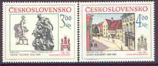 Czechoslovakia 1983 Historic Bratislavia (7th issue) set of 2 unmounted mint, SG 2698-99, stamps on , stamps on  stamps on tourism, stamps on arts, stamps on  stamps on palaces, stamps on  stamps on sculpture