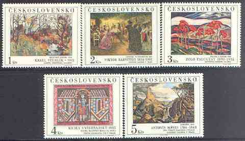 Czechoslovakia 1984 Art (18th issue) set of 5 unmounted mint, SG 2757-61, stamps on arts, stamps on trees, stamps on 