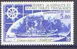 French Southern & Antarctic Territories 1982 Commandant Charcot (Ice patrol ship) 5f unmounted mint, SG 168, stamps on , stamps on  stamps on polar, stamps on  stamps on ships, stamps on  stamps on navigation
