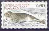 French Southern & Antarctic Territories 1984 Crabeater Seal 60c from Wildlife set unmounted mint, SG 184, stamps on , stamps on  stamps on polar, stamps on  stamps on seals, stamps on  stamps on animals