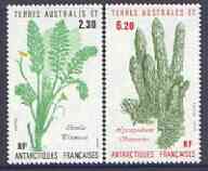 French Southern & Antarctic Territories 1986 Plants perf set of 2 unmounted mint, SG 216-17, stamps on polar, stamps on flowers, stamps on plants