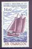 French Southern & Antarctic Territories 1987 J B Charcot (schooner) 14f60 unmounted mint, SG 228, stamps on , stamps on  stamps on polar, stamps on  stamps on ships, stamps on  stamps on 