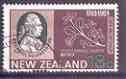 New Zealand 1969 Dr Daniel Solander (botanist) 18c (from Bicentenary of Capt Cook set) superb cds used, SG 908, stamps on explorers, stamps on cook