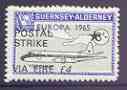 Guernsey - Alderney 1971 POSTAL STRIKE overprinted on Viscount 3s (from 1965 Europa Aircraft set) additionaly overprinted 'VIA EIRE Â£4' unmounted mint, stamps on , stamps on  stamps on aviation, stamps on  stamps on europa, stamps on  stamps on strike, stamps on  stamps on viscount