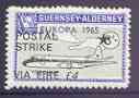 Guernsey - Alderney 1971 POSTAL STRIKE overprinted on Viscount 3s (from 1965 Europa Aircraft set) additionaly overprinted 'VIA EIRE £4' unmounted mint, stamps on , stamps on  stamps on aviation, stamps on  stamps on europa, stamps on  stamps on strike, stamps on  stamps on viscount