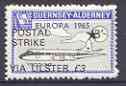 Guernsey - Alderney 1971 POSTAL STRIKE overprinted on Viscount 3s (from 1965 Europa Aircraft set) additionaly overprinted 'VIA ULSTER Â£3' unmounted mint, stamps on , stamps on  stamps on aviation, stamps on  stamps on europa, stamps on  stamps on strike, stamps on  stamps on viscount