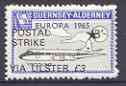 Guernsey - Alderney 1971 POSTAL STRIKE overprinted on Viscount 3s (from 1965 Europa Aircraft set) additionaly overprinted 'VIA ULSTER £3' unmounted mint, stamps on , stamps on  stamps on aviation, stamps on  stamps on europa, stamps on  stamps on strike, stamps on  stamps on viscount