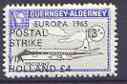 Guernsey - Alderney 1971 POSTAL STRIKE overprinted on Viscount 3s (from 1965 Europa Aircraft set) additionaly overprinted 'VIA HOLLAND £4' unmounted mint, stamps on , stamps on  stamps on aviation, stamps on  stamps on europa, stamps on  stamps on strike, stamps on  stamps on viscount