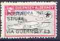Guernsey - Alderney 1971 POSTAL STRIKE overprinted on Flying Boat Saro Cloud 3d (from 1965 Europa Aircraft set) additionaly overprinted 'VIA GUERNSEY £3' unmounted mint, stamps on , stamps on  stamps on aviation, stamps on  stamps on europa, stamps on  stamps on strike, stamps on  stamps on flying boats, stamps on  stamps on saro