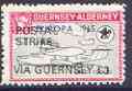 Guernsey - Alderney 1971 POSTAL STRIKE overprinted on Flying Boat Saro Cloud 3d (from 1965 Europa Aircraft set) additionaly overprinted VIA GUERNSEY 3 unmounted mint, stamps on aviation, stamps on europa, stamps on strike, stamps on flying boats, stamps on saro