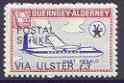 Guernsey - Alderney 1971 POSTAL STRIKE overprinted on Dart Herald 1s (from 1967 Aircraft def set) additionaly overprinted 'VIA ULSTER £3' unmounted mint, stamps on aviation, stamps on strike, stamps on dart
