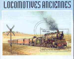 Togo 1999 Early Railways 1,000f m/sheet cto used, stamps on railways