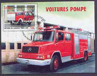 Cambodia 2000 Fire Engines perf m/sheet cto used SG MS 2048