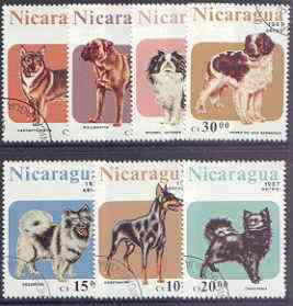 Nicaragua 1987 Dogs perf set of 7 fine used, SG 2878-84*