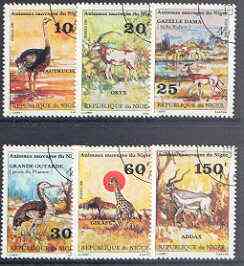 Niger Republic 1971 Animals perf set of 6 fine used, SG 839-44*, stamps on animals, stamps on ostrich, stamps on gazelle, stamps on giraffe