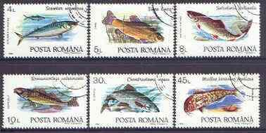 Rumania 1992 Fish perf set of 6 fine cto used, SG 5424-29*, stamps on , stamps on  stamps on fish, stamps on  stamps on , stamps on  stamps on 