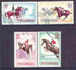 Rumania 1964 Horsemanship set of 4 cto used, Mi 2276-79, SG 3142-45*, stamps on animals, stamps on horses