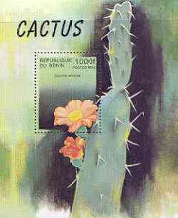 Benin 1999 Cactus Flowers m/sheet unmounted mint, stamps on flowers, stamps on cacti