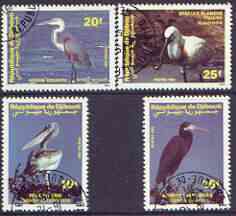 Djibouti 1991 Birds perf set of 4 cto used, SG 1061-64, stamps on , stamps on  stamps on birds, stamps on  stamps on pelican, stamps on  stamps on herons, stamps on  stamps on 