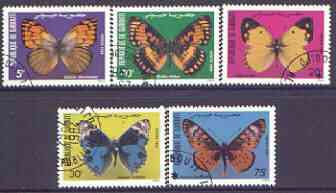 Djibouti 1984 Butterflies perf set of 5 cto used, SG 898-902, stamps on birds, stamps on pelican, stamps on herons, stamps on 