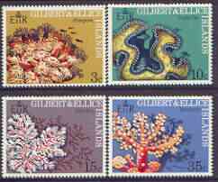 Gilbert & Ellice Islands 1972 Coral perf set of 4 unmounted mint, SG 199-202*, stamps on , stamps on  stamps on coral, stamps on  stamps on marine life