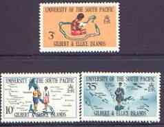 Gilbert & Ellice Islands 1969 South Pacific University perf set of 3 unmounted mint, SG 154-56*, stamps on universities, stamps on education