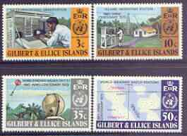 Gilbert & Ellice Islands 1973 IMO & WMO Centenary perf set of 4 unmounted mint, SG 223-26, stamps on weather, stamps on 