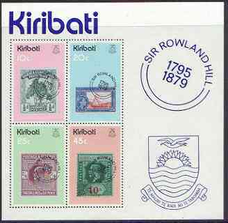 Kiribati 1979 Birth Centenary of Sir Rowland Hill perf m/sheet unmounted mint, SG MS104