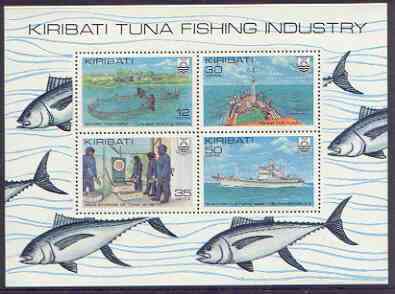 Kiribati 1981 Tuna Fishing Industry perf m/sheet unmounted mint, SG MS162, stamps on fishing, stamps on tuna, stamps on food, stamps on industries, stamps on gamefish