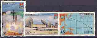 Kiribati 1980 Satellite Tracking perf set of 3 unmounted mint, SG 109-11 (gutter pairs available - price x 2), stamps on , stamps on  stamps on satellites, stamps on  stamps on rockets, stamps on  stamps on communications, stamps on  stamps on maps, stamps on  stamps on space