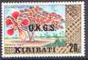 Kiribati 1981 Official - Flamboyant Tree 20c with wmk opt