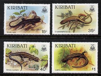 Kiribati 1987 Skinks perf set of 4 unmounted mint SG 274-7, stamps on animals      reptiles