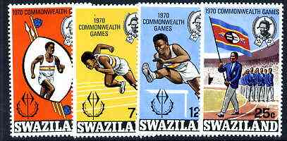 Swaziland 1970 Ninth Commonwealth Games perf set of 4 unmounted mint, SG 180-83, stamps on , stamps on  stamps on sport, stamps on  stamps on running, stamps on  stamps on hurdles