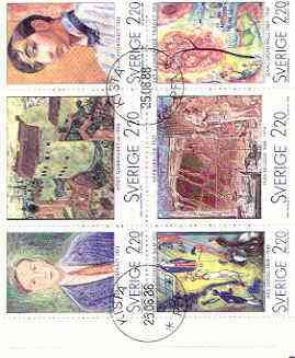 Sweden 1988 Swedish Artists in Paris 13k20 booklet complete with first day cancels, SG SB409, stamps on arts, stamps on slania