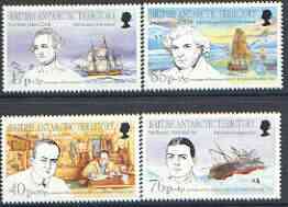 British Antarctic Territory 1994 Antarctic Heritage Fund perf set of 4 unmounted mint, SG 246-49, stamps on , stamps on  stamps on polar, stamps on  stamps on ships, stamps on  stamps on explorers, stamps on  stamps on shackleton, stamps on  stamps on scott, stamps on  stamps on cook