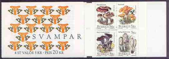 Sweden 1996 Fungi 20k booklet complete and pristine, SG SB 495, stamps on fungi