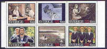 Sweden 1995 Centenary of Motion Pictures - Swedish Cinema booklet pane unmounted mint, SG 1824, stamps on movies, stamps on cinema, stamps on entertainments, stamps on slania