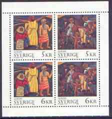 Sweden 1995 Europa - Peace & Freedom booklet pane containing complete set of 4 values unmounted mint, SG 1798-1801, stamps on , stamps on  stamps on europa, stamps on  stamps on peace, stamps on  stamps on schweitzer