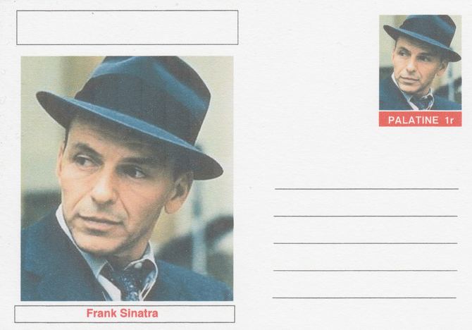 Palatine (Fantasy) Personalities - Frank Sinatra postal stationery card unused and fine, stamps on personalities, stamps on sinatra, stamps on music, stamps on films, stamps on cinema, stamps on movies