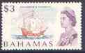 Bahamas 1967-71 Columbus's Flagship $3 (from def set) unmounted mint, SG 309, stamps on , stamps on  stamps on ships, stamps on  stamps on columbus, stamps on  stamps on explorers