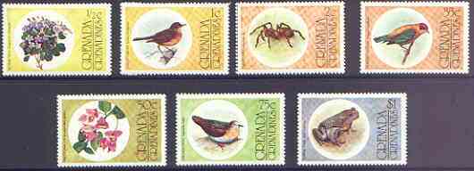 Grenada - Grenadines 1976 Flora & Fauna perf set of 7 unmounted mint, SG 147-53, stamps on birds, stamps on doves, stamps on toad, stamps on reptiles, stamps on flora, stamps on flowers, stamps on spiders, stamps on insects, stamps on trees