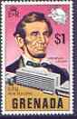 Grenada 1970 Abraham Lincoln $1 (from UPU set) unmounted mint, SG 412, stamps on lincoln, stamps on presidents, stamps on americana, stamps on postal, stamps on  upu , stamps on 