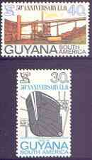 Guyana 1969 50th Anniversary of International Labour Organization perf set of 2 unmounted mint, SG 502-03, stamps on business, stamps on  ilo , stamps on ships, stamps on bauxite