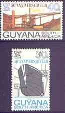 Guyana 1969 50th Anniversary of International Labour Organization perf set of 2 unmounted mint, SG 502-03, stamps on , stamps on  stamps on business, stamps on  stamps on  ilo , stamps on  stamps on ships, stamps on  stamps on bauxite