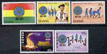 Ghana 1971 Girl Guides Golden Jubilee perf set of 5 unmounted mint, SG 606-10, stamps on scouts, stamps on guides