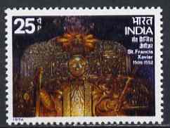 India 1974 St Francis Xavier Celebration unmounted mint, SG 754, stamps on , stamps on  stamps on saints, stamps on  stamps on death