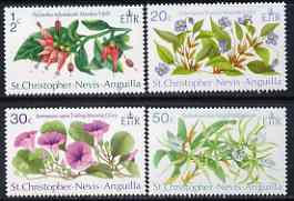 St Kitts-Nevis 1971 Flowers perf set of 4 unmounted mint, SG 237-40*, stamps on , stamps on  stamps on flowers, stamps on  stamps on violas