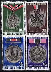 Trinidad & Tobago 1973 Eleventh Anniversary of Independence (Medals) perf set of 4 unmounted mint, SG 440-43, stamps on , stamps on  stamps on medals, stamps on  stamps on humming-birds, stamps on  stamps on hummingbirds