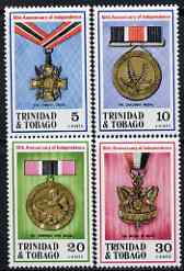 Trinidad & Tobago 1972 Tenth Anniversary of Independence (Medals) perf set of 4 unmounted mint, SG 417-20, stamps on , stamps on  stamps on medals, stamps on  stamps on humming-birds, stamps on  stamps on hummingbirds